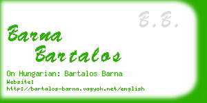 barna bartalos business card